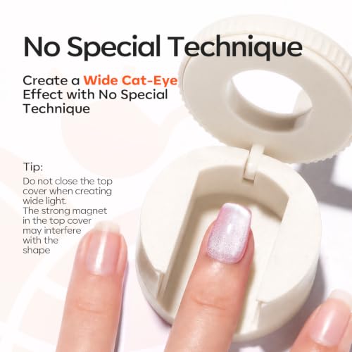 Image of Modelones Cat Eye Magnet for Gel Polish 5D Cat Eye Nail Magnet 3-in-1 Magnetic Nail Tool 360 Rotating Glass Bead Side-Light Effect for Velvet French Galaxy DIY Nail Art Designs