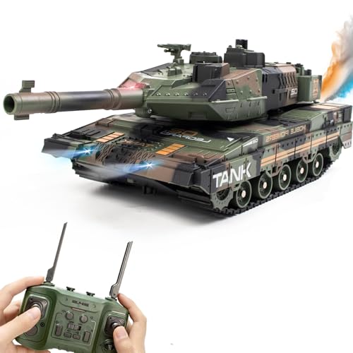 Hitish RC Tank that Shoots for Kids - 2.4Ghz Remote Control Army Tank Toys with Auto Demo Sound...