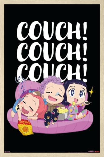 Trends International Netflix KPop Demon Hunters (2025) - Huntrix Chibi Couch Wall Poster, 34L x 22.4W, Blonde Framed Version