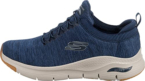 Skechers Skechers Men's Arch Fit Waveport Sneaker, Navy Mesh Trim, 14