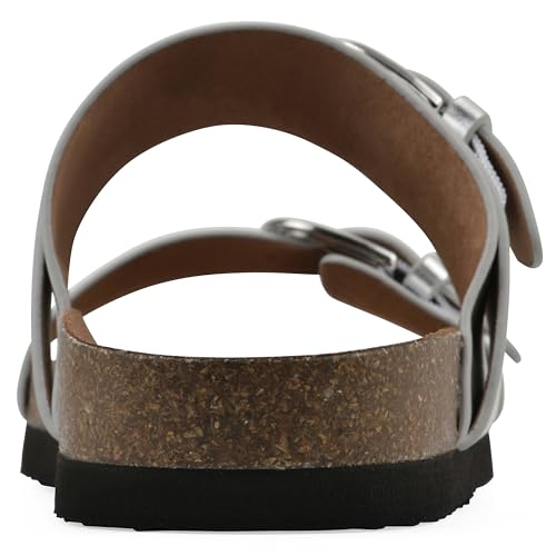 Image of WHITE MOUNTAIN Women's Hardball Double-Buckle Signature Comfort-Molded Footbed Sandal