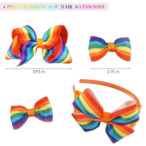 Set 4 Piezas Accesorios de Pelo Arcoíris miniatura 2