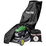 Tough Cover Lawn Mower Cover - Basic Edition, Black, 210D Marine-Grade Waterproof Outdoor Cover, Universal Fit for Zero Turn Mowers, Storage Bag for Lawn Care Accessories