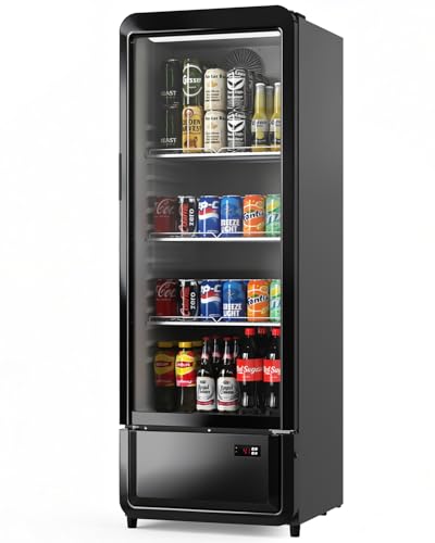 Image of 8.37 Cu.Ft Commercial Beverage Refrigerator with Glass Door, 3 Adjustable Shelves, Display Fridge for Beer Drink Cooler, Rapid Cooling & Quiet for Bar Restaurant Store Office, ETL DOE NSF Certified