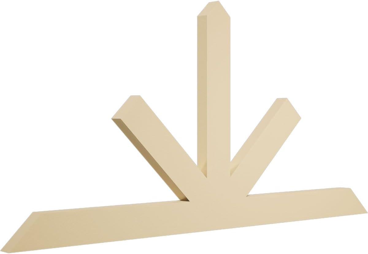 60"W x 30"H x 2"D x 4"F, 12/12 Pitch, Saratoga Signature Urethane Gable Bracket, Primed Tan