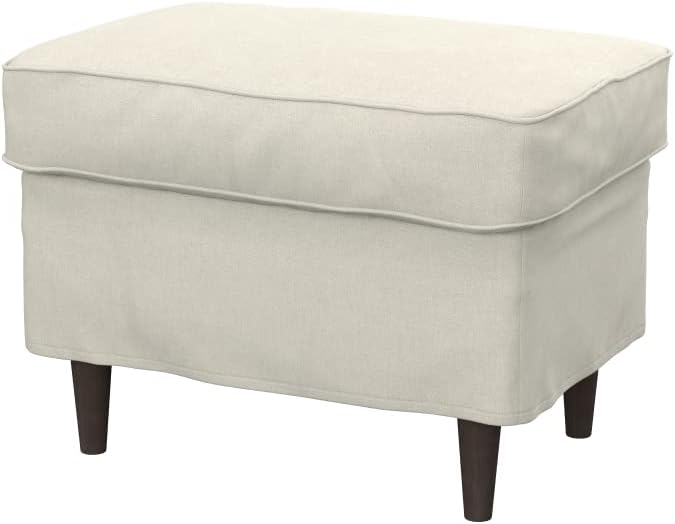 Soferia Replacement Compatible Cover for Strandmon Footstool, Fabric Softi Beige