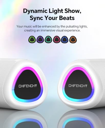 Image of Portable Bluetooth Speaker Beach Essentials: IPX5 Waterproof for Outdoor /Powerful HD Sound /Dynamic Light /All Day Playtime /Wireless BT 5.3 /TWS Pairing, Travel|Camping|Pool Accessorie, School Supplies