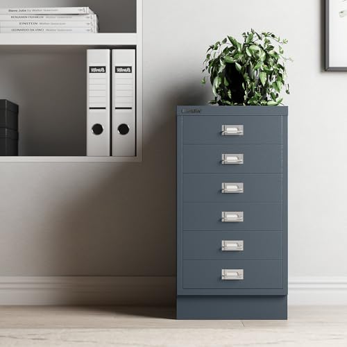 BISLEY MultiDrawer, 29er Serie mit Sockel, DIN A3, 6 Schubladen, Metall, 670 Kardinalrot, 43.2 x 34.9 x 67 cm