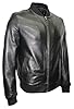 Infinity Mens Retro Black Nappa Leather Bomber Slim Fit Casual Varsity Jacket XXL #1