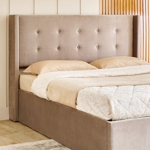 Image of Home Centre | Helios Bravo Betty Queen Size Bed with Hydraulic Storage | Engineered Wood | Brown | 1 Year Warranty