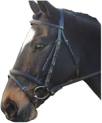 GFS Raised Flash Leather Bridle 5/8" - Avaialble In Cob Or Full & Black Or Havana - Comes With Rubber Grip Reins - Raised Browband & Noseband - Great For Use At Home Or Competitions