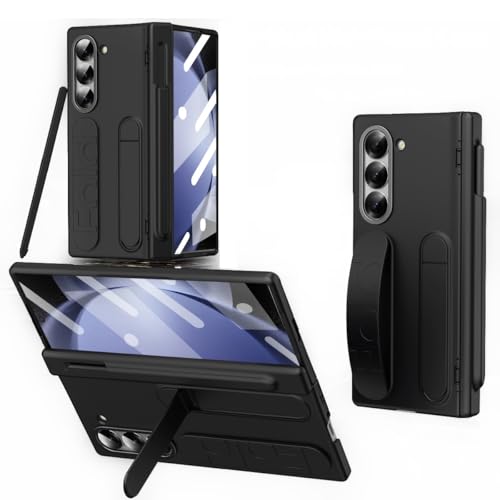 Étui rabat Samsung Galaxy Z Fold 5 coque antichoc noire avec charnière et porte-stylo