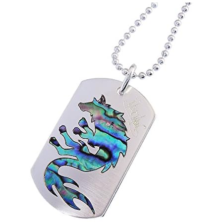Amazon ウルフマンbrs Wolfman B R S シルバーアクセサリー ウルフインレイドッグタグ ペンダント メンズ シェル ネックレス 通販