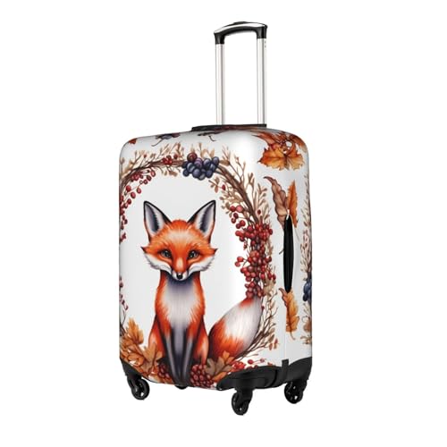 love Cartoon fox Print Protective Suitcase Cover Washable Travel Luggage Protector with Concealed Zipper2