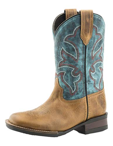 Roper Kids Boys 09-018-0911-0892 Kids Leather Square Toe Boot 10 M US Toddler Tan