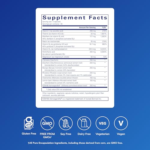 Pure Encapsulations Daily Stress Formula | Promotes Relaxation and Moderates The Effects of Occasional Stress*| 90 Capsules - Image 3