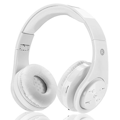 Auricular sin hilos para los cabritos adultos recargable plegable sobre los auriculares del bluetooth del odo auricular de los nios atado con alambre los auriculares sin hilos del auricular apoyan la tarjeta del SD / FM Radio que fluye y construido-en Micrfono para las manos libres Llamada para la PC de la tableta del smartphone y el otro dispositivo del bluetooth