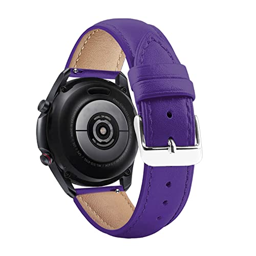 Image of ACM Watch Strap Leather Belt 22mm Compatible with Amazfit GTR 4 Smartwatch Casual Classic Band Purple