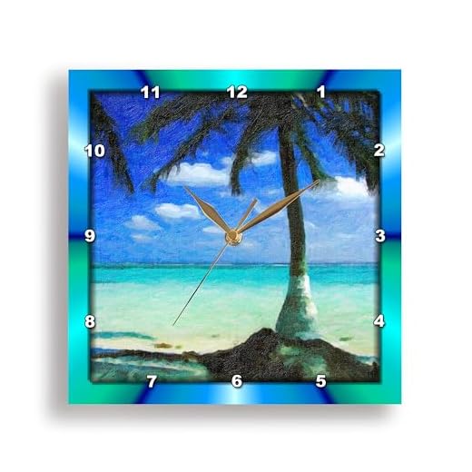 3 d Rose DPP 48101 1 Painted Palm Tree Wall Clock, 10 by 10 Inch product image