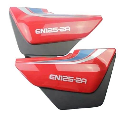 Carénage ailes moto EN125-2A : caches latéraux plastique rouge bleu noir