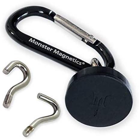 Scratch Proof Magnetic Base with Cup Hook, J Hook, Carabiner Attachment and Protective Rubber Cap - Hang Anything from Any Metal Surface Without Worrying About Scratches!