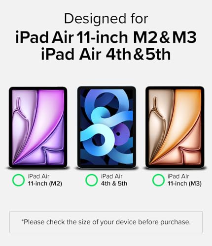 Ringke Fusion Compatible with iPad Air 11 Inch Case (M3 2025 & M2 2024) Over Charge Prevention Cover with Pencil Holder Designed for iPad Air 7th, 6th, 5th, 4th Generation - Smoke Black