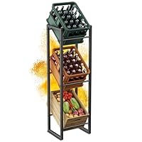 HFHOME Getränkekistenregal für 3 Kästen,Stabil Metall Kistenregal für Bier, Obst, Gemüse, Wasser,Flaschenkastenregal für Küche Keller Garage,Tragfähigkeit 150KG/Schicht