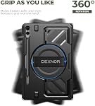 Dexnor Case for Samsung Galaxy Tab S9 FE+ Plus 2023 12.4 inch, Rugged Protective Case with 360° Rotating Hand Strap & Stand & Screen Protector & S Pen Holder Shockproof Full-Body Bumper Cover, Black