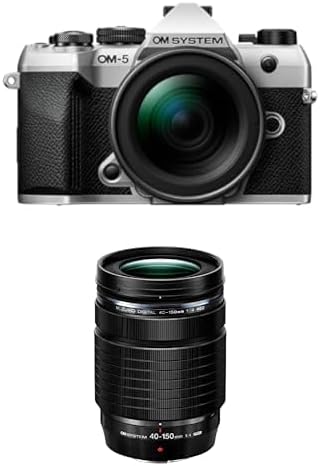 Bundle of OM SYSTEM OM-5 Mark II SLV w/M.ZUIKO Digital ED 12-45mm F4.0 PRO KIT Compact Light Weight Weather Sealed 4K Video Camera Best for Outdoor Travel + M.Zuiko Digital ED 40-150mm F4.0 PRO