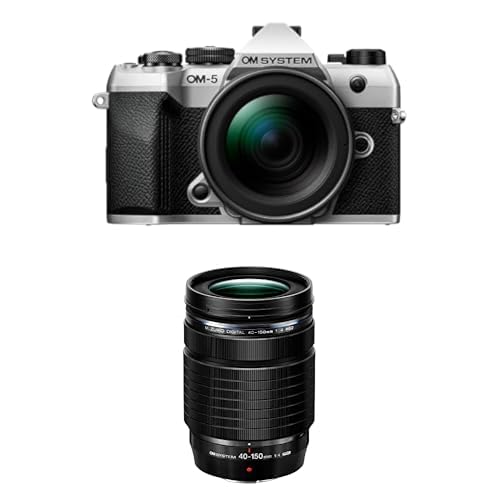 Image of Bundle of OM SYSTEM OM-5 Mark II SLV w /M.ZUIKO Digital ED 12-45mm F4.0 PRO KIT Compact Light Weight Weather Sealed 4K Video Camera Best for Outdoor Travel + M.Zuiko Digital ED 40-150mm F4.0 PRO