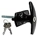 Garage Door Parts Black Powder Coated T Handle Lock Pattern Universal