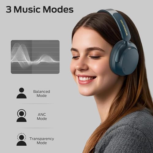 Image of Monster Persona 3rd ANC Active Noise Canceling Headphones, Wireless Bluetooth 5.4 Over-Ear Headphones with 6 Mics, 70H Playtime and 3 EQ Modes, Deep Bass, Foldable Comfort Design for Travel, Blue