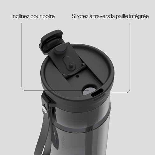 Contigo DualSip Plastic Water Bottle with 2-Way Lid and Carrying Strap, 24 oz (710 ml), Licorice by Contigo - Image 3