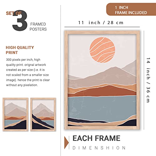 Image of kotart Modern Wall Art Framed Painting for Wall Decoration - Wall Paintings for Living Room, Bedroom - Big Size Wall Painting for Wall Decor (Multi, Framed) Set of 3 (Art 2, 10x13 inch)