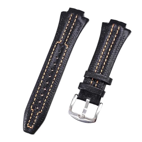 Correa de reloj de cuero genuino premium con terminal convexo 27mm