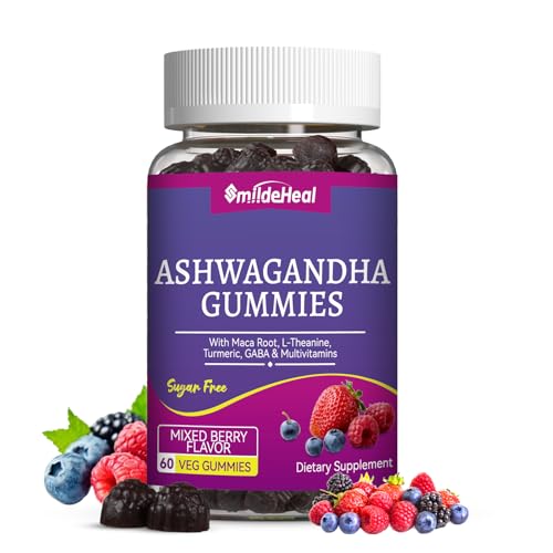 SmildeHeal Ashwagandha Gummies 3000mg - Stress Relief, Immune Support & Increased Energy - Ashwagandha Supplements for Women & Men - Natural Mixed Berry Flavor (60 Count)