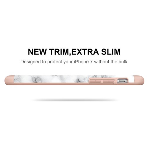 Imikoko Iphone 7 Case, Iphone 8 Case, Hybrid Protective Soft Tpu With Hard White Marble Case Shock Absorbing Cute Case Plastic Shell For Iphone 7/8 #TOP7