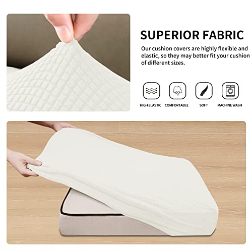 Image of Easy-Going Stretch 4 Pieces Couch Cushion Covers for Sectional Sofa L Shape
