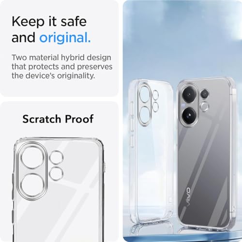 Image of Jkobi Silicone Back Cover Case for Vivo V60 | Vivo T4 Pro (Clear Shockproof Case with Camera Protection | Soft and Flexible | Transparent)