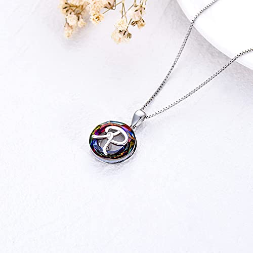 Letter Necklace Christmas Gifts Sterling Silver Crystal Initial 26 Alphabet Pendant Necklace Jewelry for Women Daughter4
