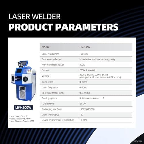 Image of Jewelry Laser Welder 200 W (0.874mW) Laser Welding Machine for Jewelry 60J Laser Soldering Machine 220V Spot Welding Machine Class 2 for Gold Silver Platinum