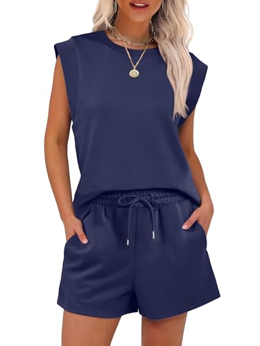Image of ANRABESS Two Piece Sets for Women 2026 Summer Short Lounge Set Casual Beach Vacation Outfits Spring Sweatsuits Tracksuit
