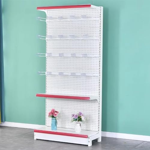 Large Floor-Standing Sock Phone Case & Snack Display Shelf with Hooks - Versatile Pegboard Stand for Drugstores, Convenience Stores & Supermarkets (Black, 122cm)