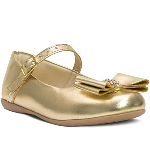 Sapatilha Sapatinho Menina Infantil Batizado Confort 02.201 (Dourado, br_footwear_size_system, toddl