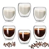 Photo Gallery pmueuff tazzine caffe vetro, 6 pezzi bicchierini caffè vetro 80ml, tazza da caffè in vetros a doppia parete isolata, tazzine caffe vetros per cappuccino strato latte tè macchiato tè (80ml) Photo Gallery pmueuff tazzine caffe vetro, 6 pezzi bicchierini caffè vetro 80ml, tazza da caffè in vetros a doppia parete isolata, tazzine caffe vetros per cappuccino strato latte tè macchiato tè (80ml)