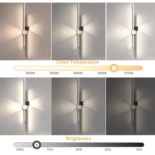 Aplique de pared interior LED regulable 3000K-6500K con mando para pasillo 2
