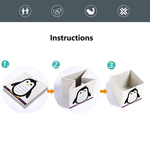 Vmotor Foldable Animal Canvas Storage Toy Box/Bin/Cube/Chest/Basket/Organizer For Kids, 13 Inch(Lion) #TOP4