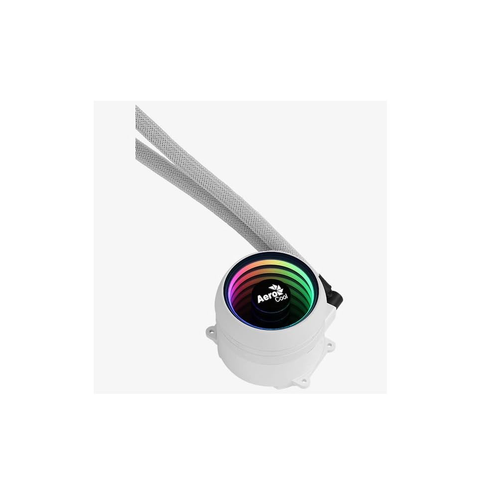 Aerocool MIRAGEL120W, Raffreddamento a Liquido per CPU, Ventola ARGB da 120 mm, TDP 200W, Bianco