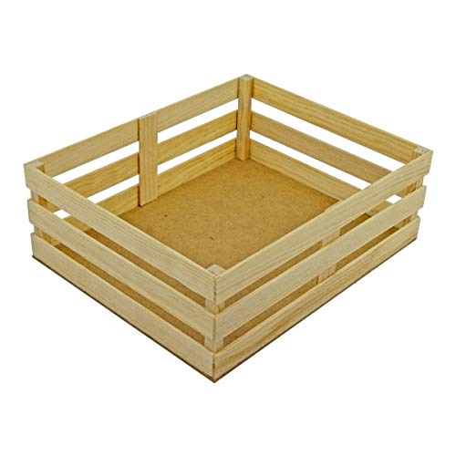 Organización Del Hogar, Guild Fantasias Miguel Mylin Huacal Decorativo Rectangular de Madera Pino, 9 x 25 x 20 cm, Natural