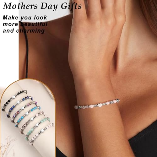 Christmas Gifts for Women, Stocking Stuffers for Teens Beaded Bracelets for Women Gifts for Mom Christmas Gift Mothers Day Gift for Grandma Daughter Bonus Mom Nature Stone Bead Bracelet Graduation Jewelry for Her 2026